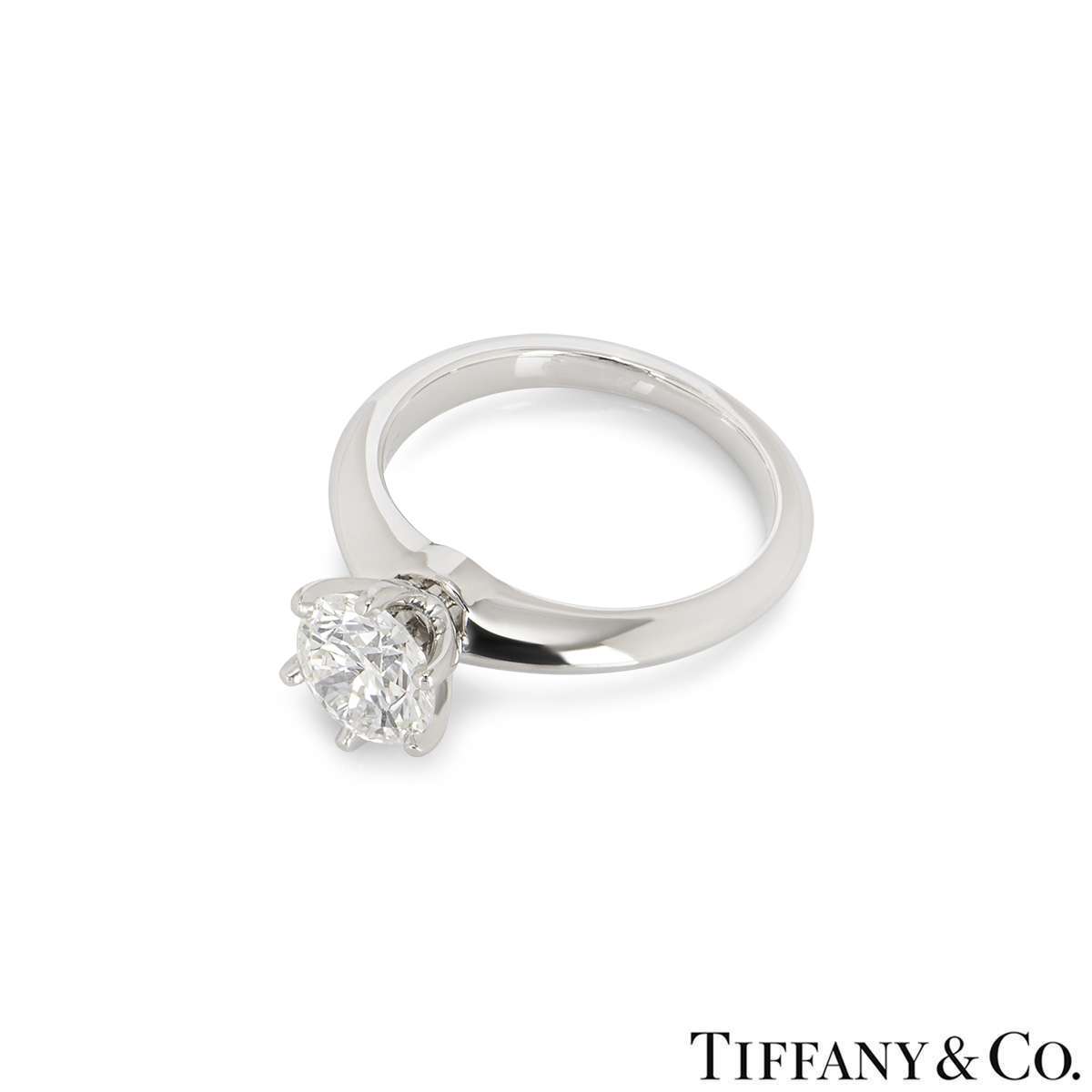 Tiffany & Co. Platinum Diamond Setting Ring 1.01ct I/VS2 XXX